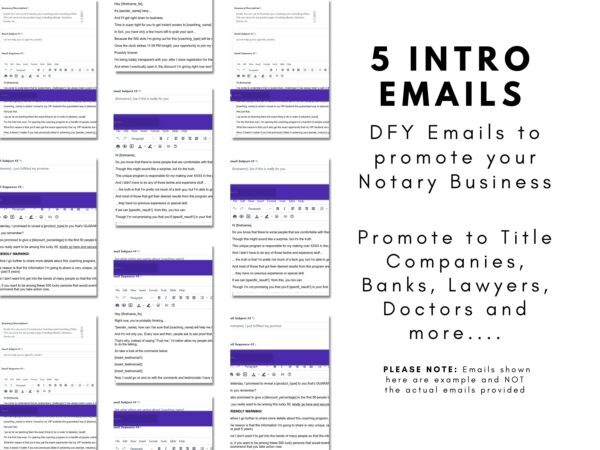 5 Introduction Emails + 5 Follow-up Emails| Fill-In-The- Blank Template |Marketing Email |Notaries| Notary Marketing| Introduction Emails - Image 2