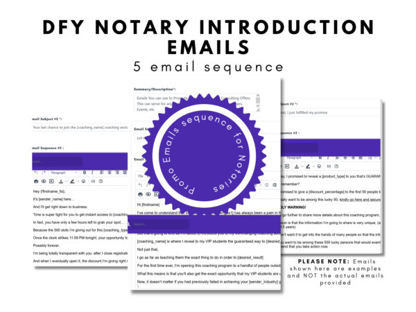 5 Introduction Emails + 5 Follow-up Emails| Fill-In-The- Blank Template |Marketing Email |Notaries| Notary Marketing| Introduction Emails - Image 4