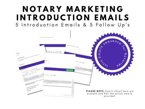 5 Introduction Emails + 5 Follow-up Emails| Fill-In-The- Blank Template |Marketing Email |Notaries| Notary Marketing| Introduction Emails