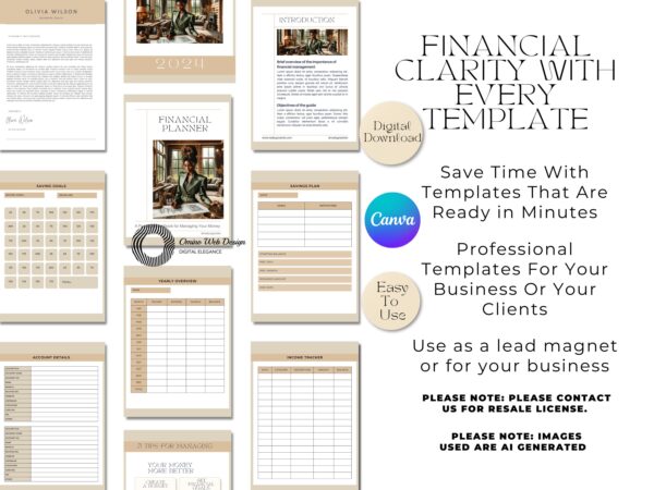 Financial Planner | Canva Templates | 50 Pages | Savings plan | Instant Download | Set Goals | Manage Debt | Retirement plan | Budget Plan - Image 4