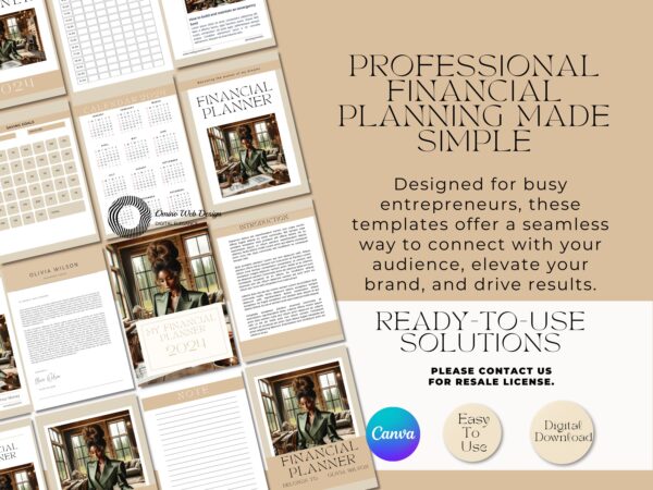 Financial Planner | Canva Templates | 50 Pages | Savings plan | Instant Download | Set Goals | Manage Debt | Retirement plan | Budget Plan - Image 5