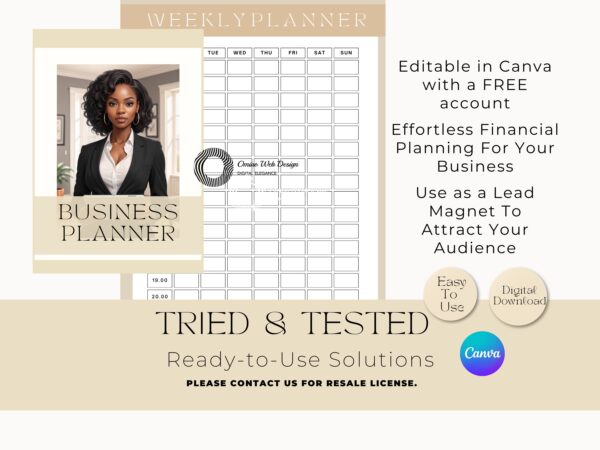 Business Planner Template | 70 Pages Canva Template for Action Plan, Goal Setting, SWOT Analysis & Financial Planning - Image 3