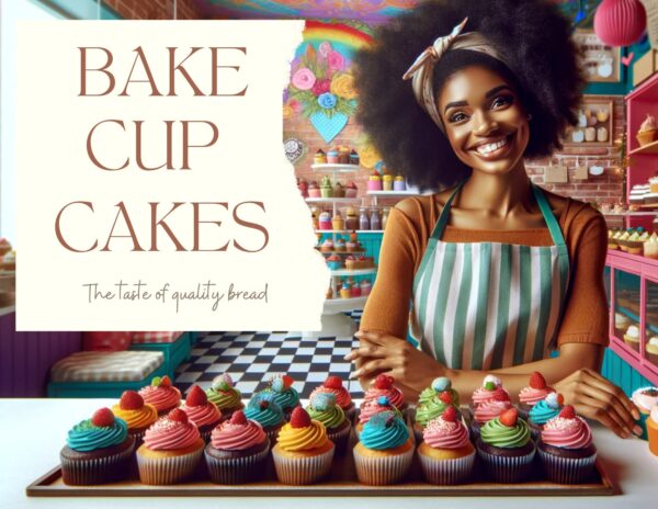 Two Vibrant Bake Shop Image | African American Cupcake Baker Decor | Culinary Art Digital Download | AI Image Wall Art - Image 7