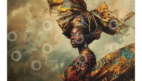 Digital Download: Elegant AI-Generated African Art | Modern Wall Decor | African American Woman Art | Unique Home Decor - Image 4