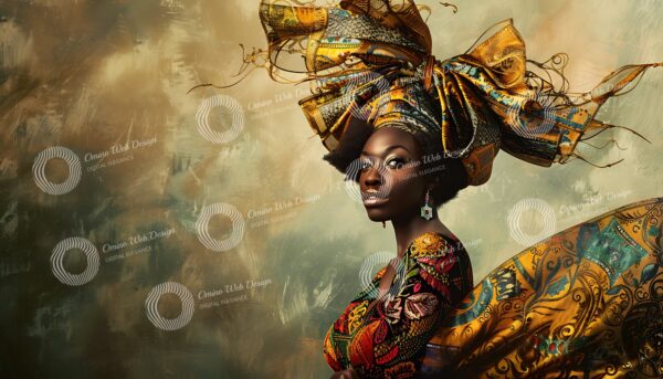 Digital Download: Elegant AI-Generated African Art | Modern Wall Decor | African American Woman Art | Unique Home Decor