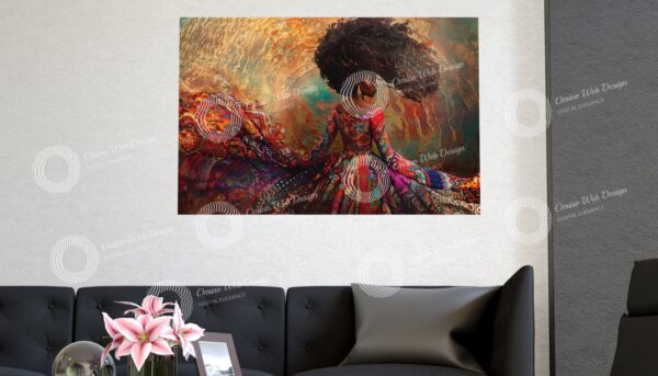 Elegant African Woman Digital Art | Instant Download | Digital Black Woman Art | Contemporary AI Image | Modern Wall Decor | - Image 4