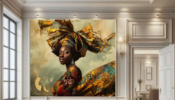 Digital Download: Elegant AI-Generated African Art | Modern Wall Decor | African American Woman Art | Unique Home Decor - Image 3